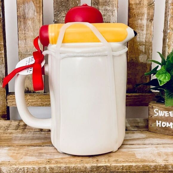 NWT Rae Dunn Set 2 Pcs TEACHER Pencil & Apple Topper Mug & Little Blackboard - Picture 8 of 12